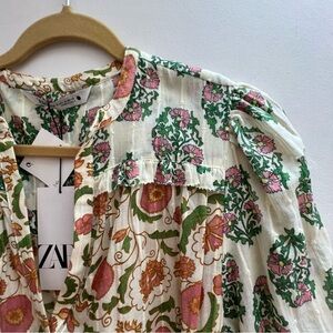 ZARA Dominica Indian Block Print Boho Maxi Dress NWT